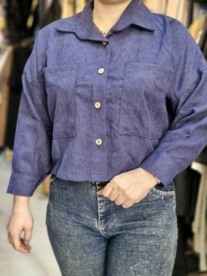 تصویر  شومیز مخمل کبریتی